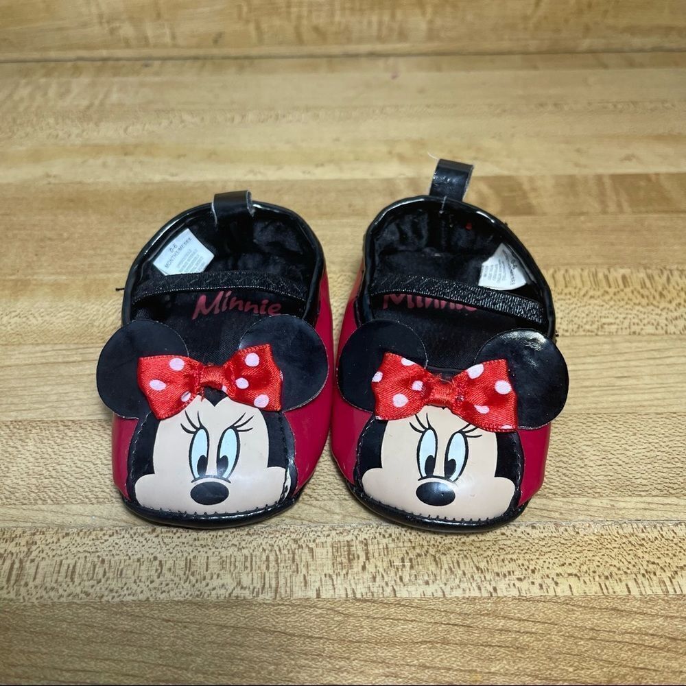 Minnie Mouse slip on flats 0-6 months Disney shoes